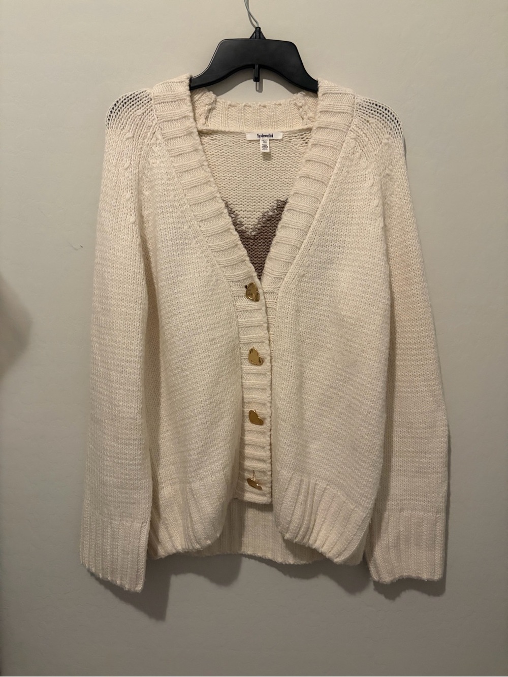 Splendid Oversized Heart Cardigan